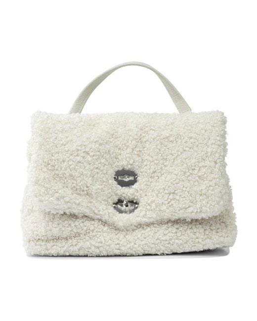 Zanellato White Weiße Handtasche Mit Drehverschluss