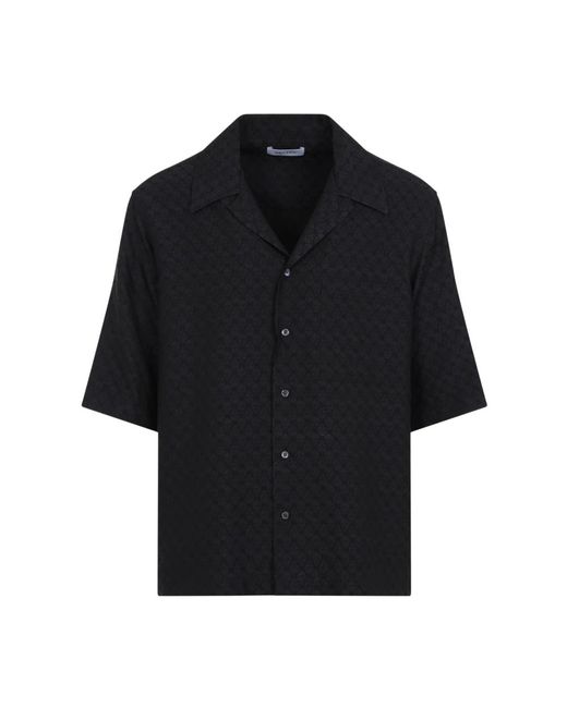 McQueen Black Short Sleeve Shirts for men