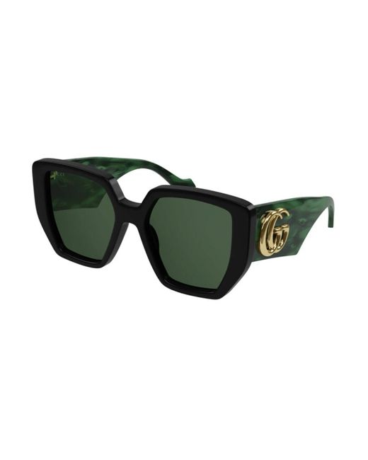 Gucci Green Stylische sonnenbrille schwarz gg0956s