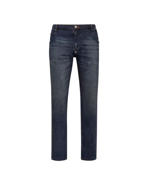 Philipp Plein Denim Jogging Iconic Plein in het Blue voor heren