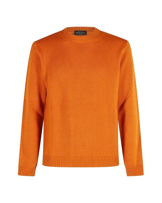 Roberto Collina Girocollo Ml in het Orange voor heren