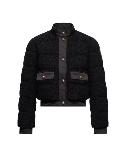 Moncler Jassen ,Zwart ,Wol Blandy Wool-Blend Bouclé Korte Donsjas in het Black