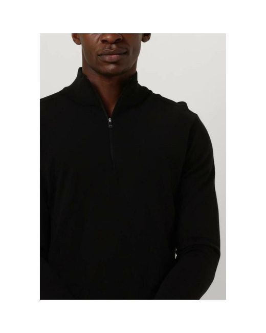 SELECTED Truien & Vesten ,Zwart ,Katoen Half Zip Cardigan Zwart in het Black voor heren