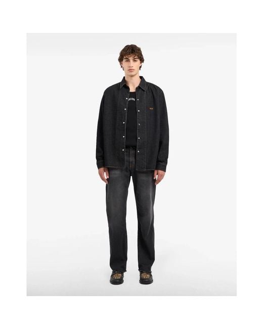 Gcds Black Denim Shirts for men