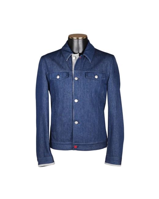 Kiton Denim Katoenen Jas in het Blue voor heren