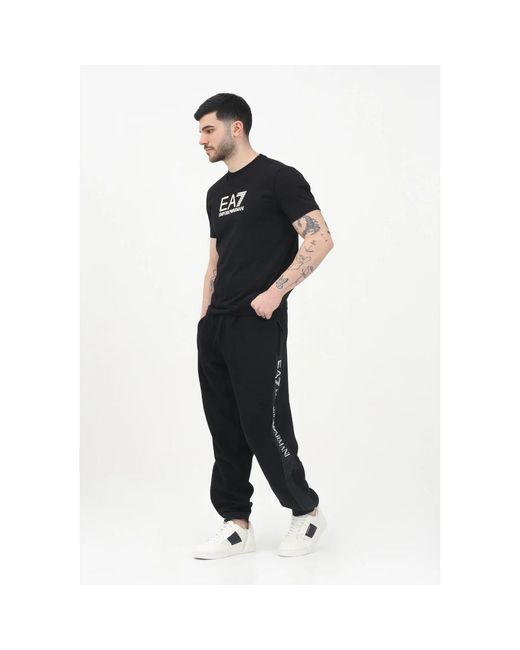 EA7 Broeken ,Zwart ,Sportieve Zwarte Broek Moderne Pasvorm in het Black voor heren