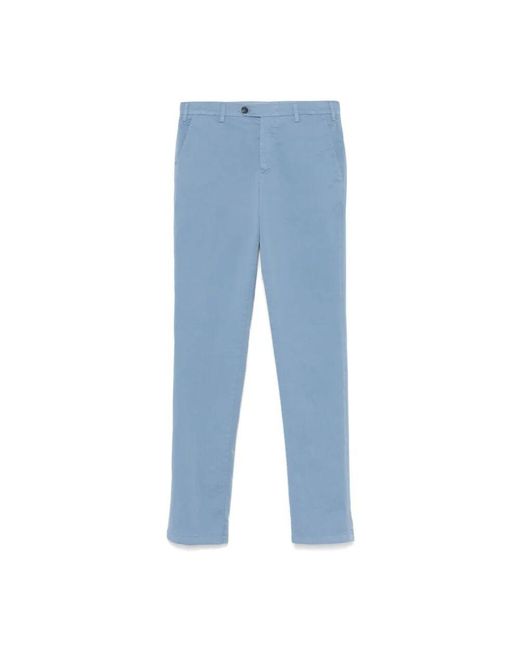 Canali Cerulean Chino Hose Mit Knopfverschluss in Blue für Herren