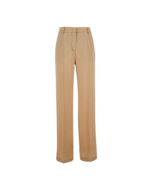 Alberta Ferretti Natural Hose Mit Hoher Taille Aus Seidenmischung
