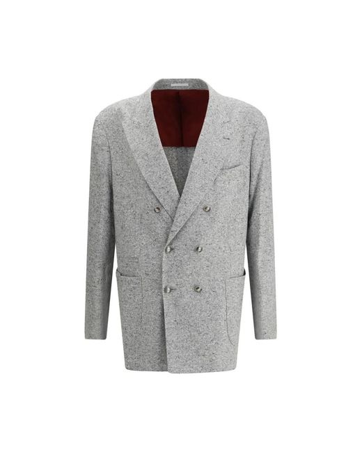 Brunello Cucinelli Deconstructed Wol Kasjmier Blazer in het Gray voor heren