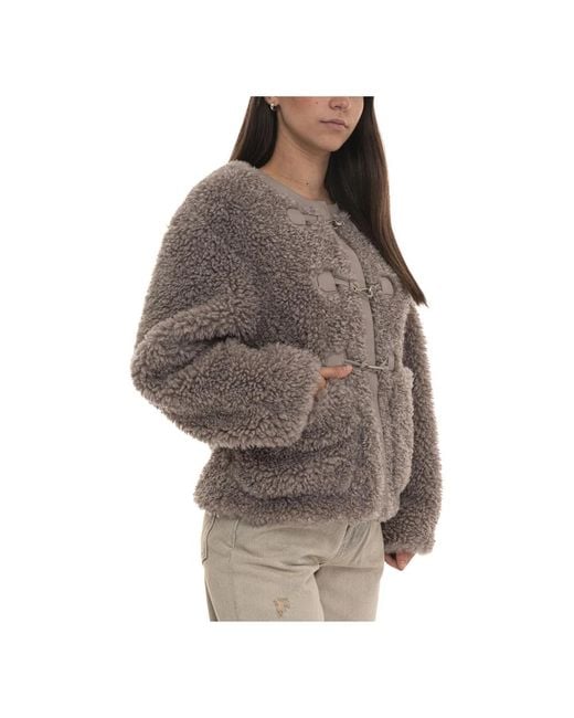 Guess Brown Faux Fur & Shearling Jackets