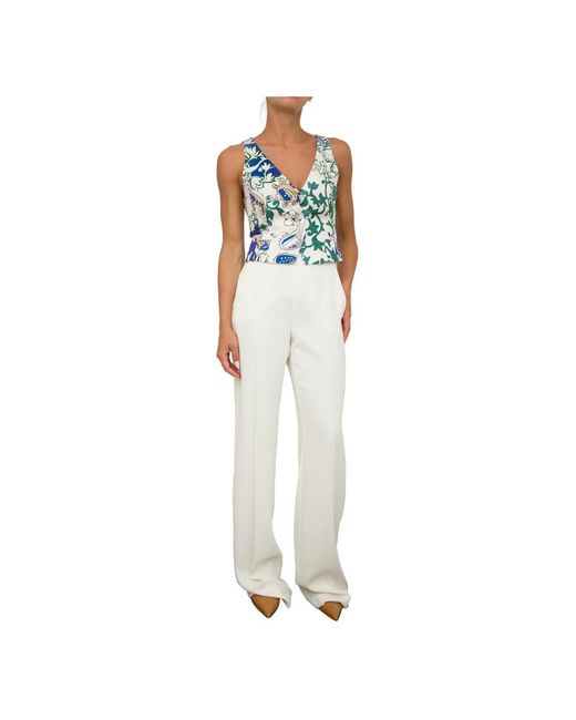 Marella White Straight Trousers