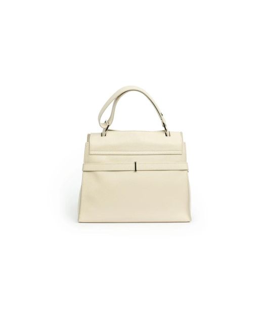 Orciani Natural Leder-schultertasche mit riemen