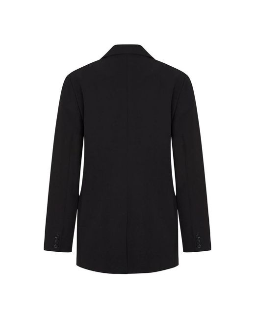 Bruuns Bazaar Jassen ,Zwart ,Polyester Zwarte Blazer Met Klepzakken in het Black