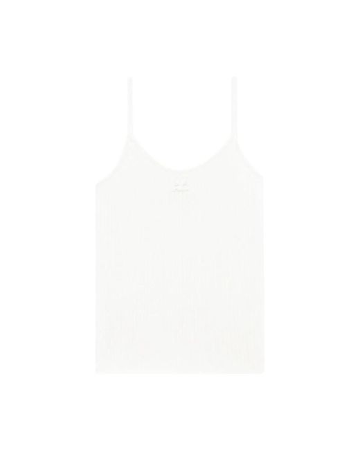 Courreges Sleeveless Tops in het White