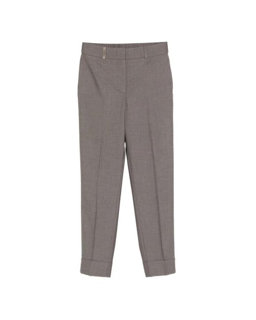 Peserico Gray Cropped Trousers