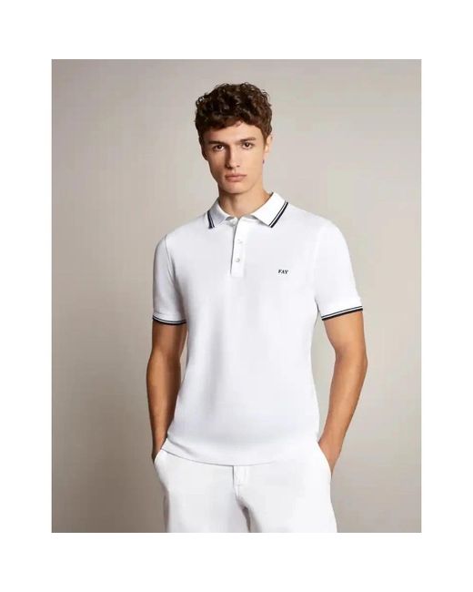 Fay White Polo Shirts for men