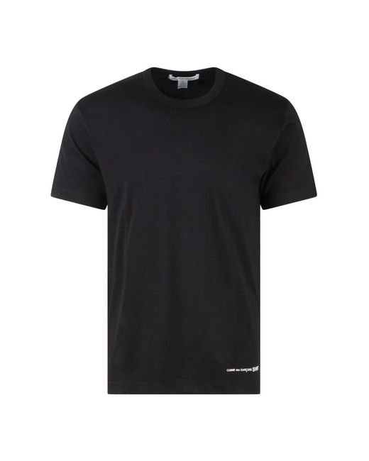 Logo print crew neck t-shirt di Comme des Garçons in Black da Uomo