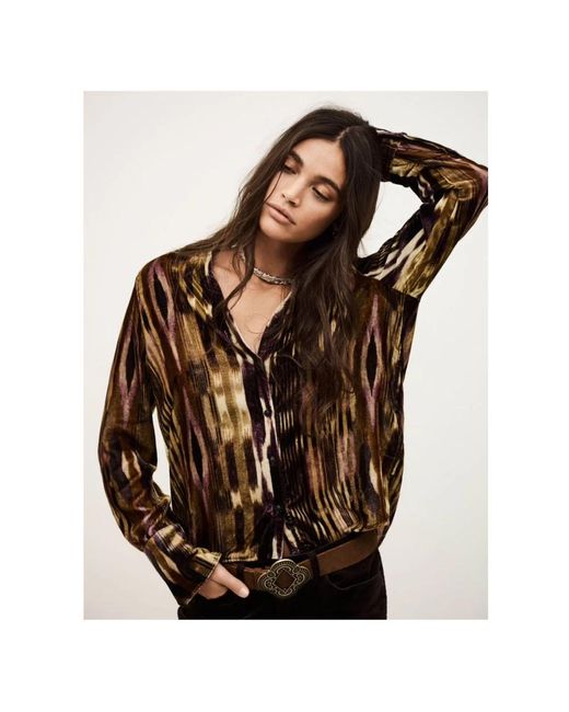 Ba&sh Overhemden ,Veelkleurig ,Vany Blouse in het Brown