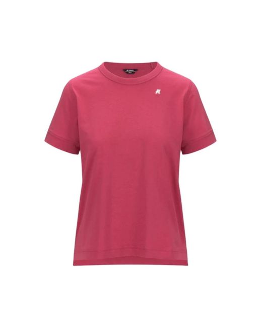 Chaqueta ligera estilo jersey K-Way de color Pink