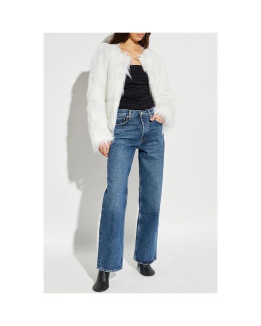Stand Studio Eilish Faux Fur Jacket in het White