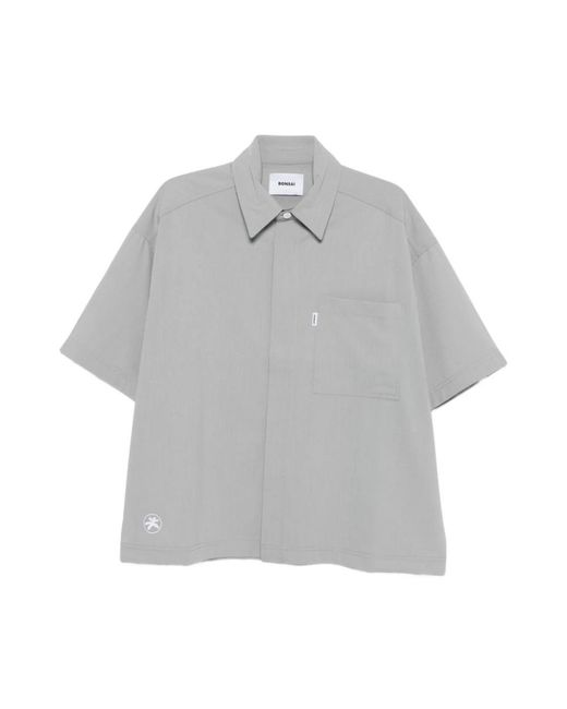 Bonsai Gray Short Sleeve Shirts for men