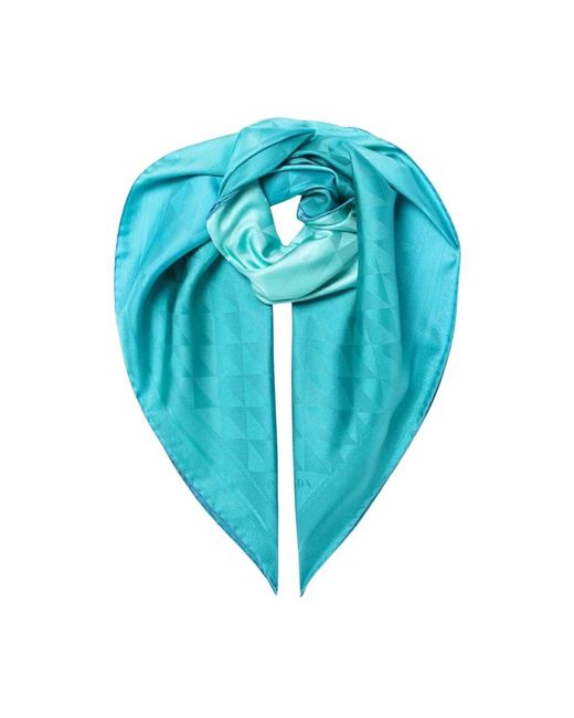 Prada Accessoires ,Blauw Foulard Sjaal in het Blue