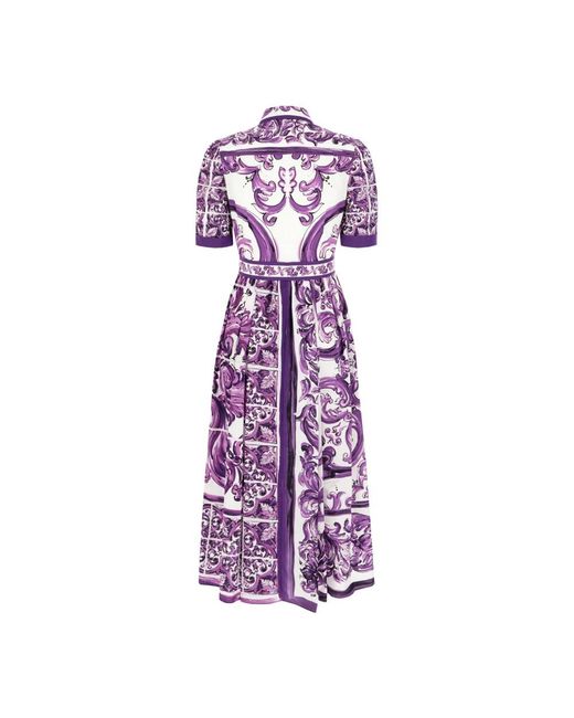 Dolce & Gabbana Purple Shirt Dresses