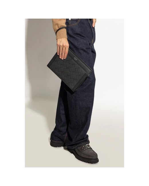 Ferragamo Black Clutches for men