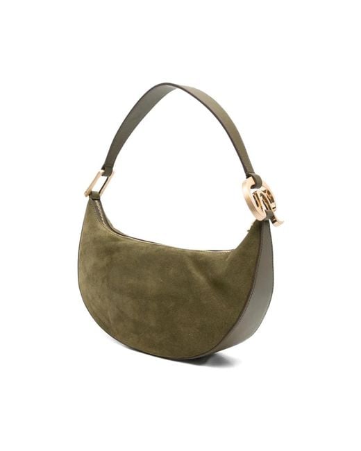 Cult Gaia Olijfgroene Suède Halvemaan Tas in het Green