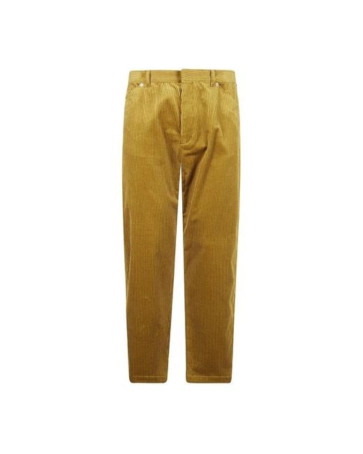 Prada Yellow Pinwale Corduroy Trousers for men