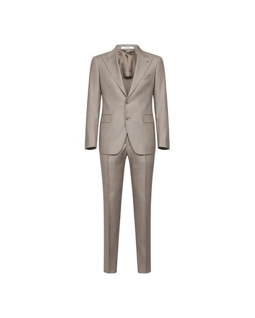 Tagliatore Peak-Lapel Two-Button Suit in het Gray voor heren