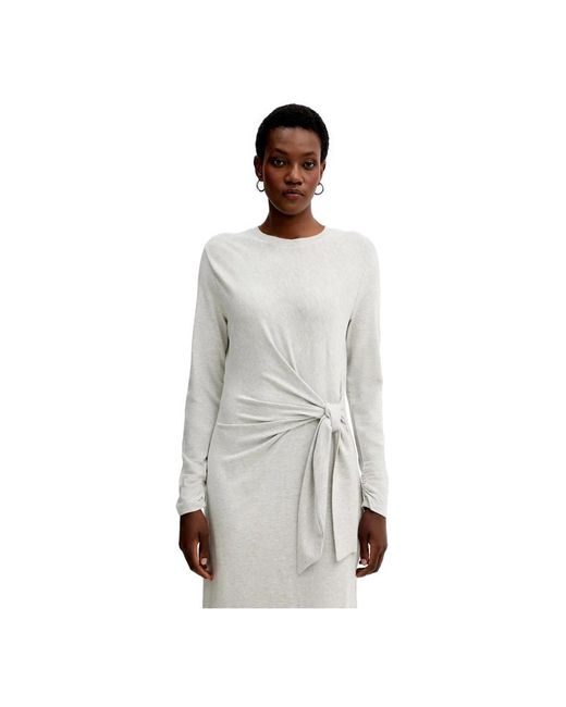 HUGO Kleedjes ,Grijs ,Erlot Jersey Maxi Jurk in het White