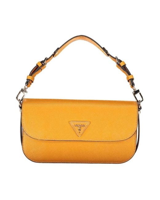 Guess Orange Luxuriöse handtasche mit mehreren fächern