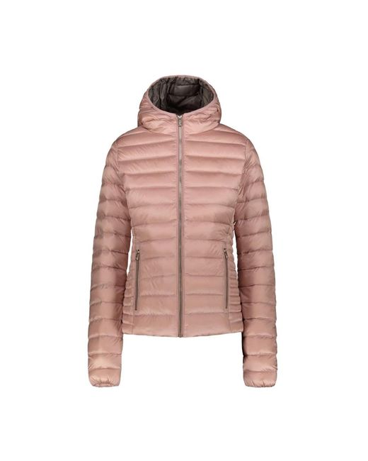 Ciesse Piumini Jassen ,Roze ,Leer Roze Waterdichte Parka Jas Met Capuchon in het Pink