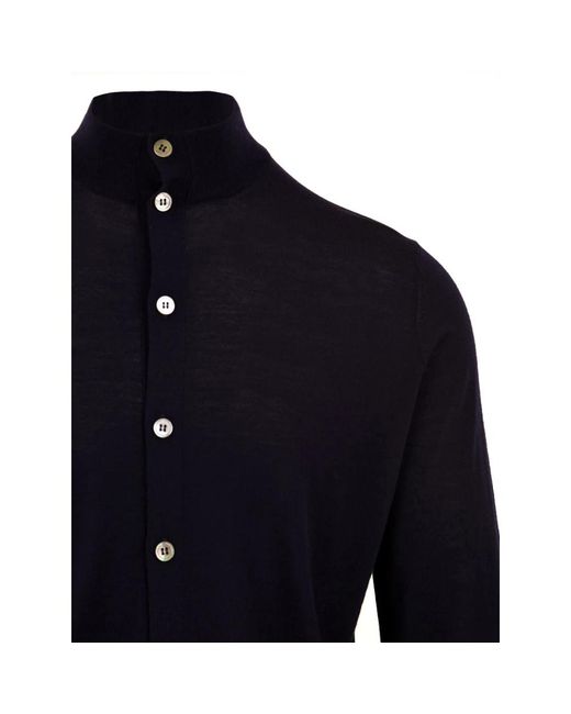 FILIPPO DE LAURENTIIS Truien & Vesten ,Blauw ,Wol Merinowollen Cardigan in het Blue voor heren