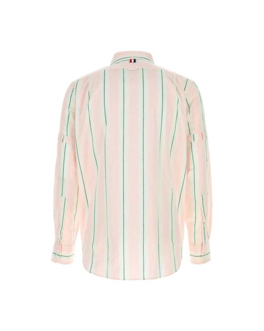 Thom Browne Gestreiftes Button-Down-Hemd in White für Herren