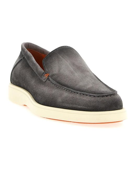 Santoni Black Loafers for men
