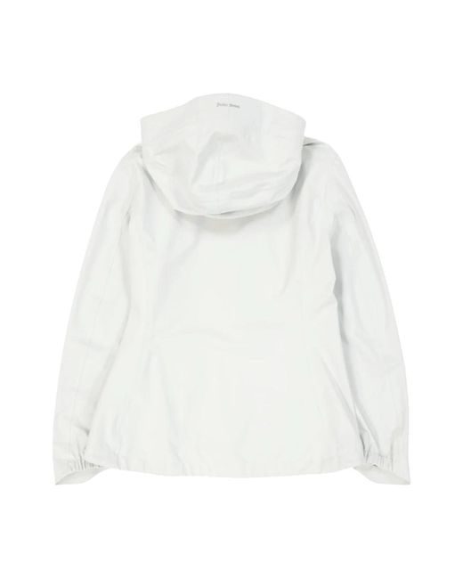 Herno White Water-Repellent Rain Jacket With Non-Detachable Hood