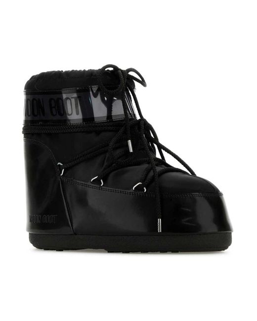Moon Boot Schwarze Satin Icon Low Ankle Boots in Black für Herren
