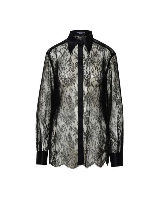 Camisa de encajeegro look 28 Dolce & Gabbana de color Black