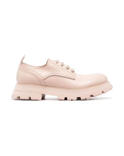 McQueen Pink Lace-Up Boots