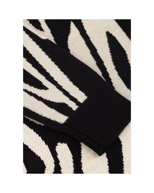 Object Kleedjes ,Veelkleurig ,Wol Zwarte Gebreide Jurk Met Aop Print in het Black