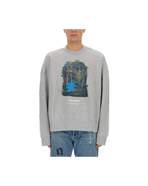 Palm Angels Gray Sweatshirts for men