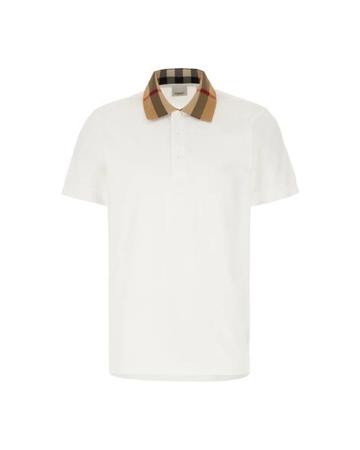 Burberry Tops ,Wit ,Katoen Klassieke Polo Shirt Voor Mannen in het White voor heren