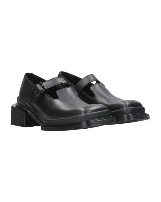 Dr. Martens Platte Schoenen Van Wanama-Leer in het Black