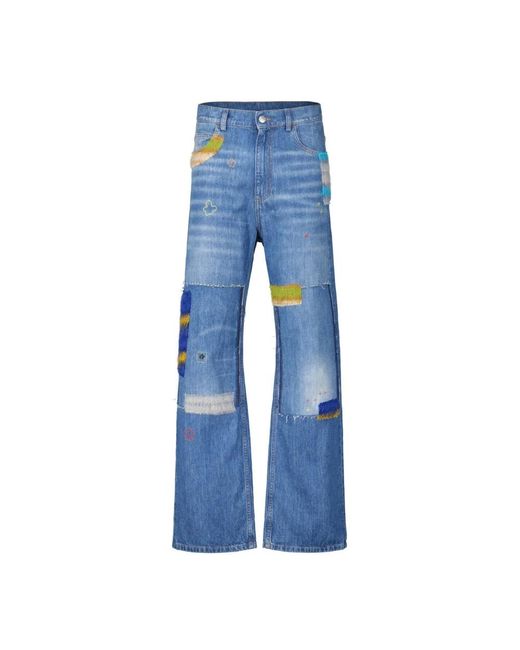 Jeans de bio-denim con aplicaciones de mohair Marni de color Blue