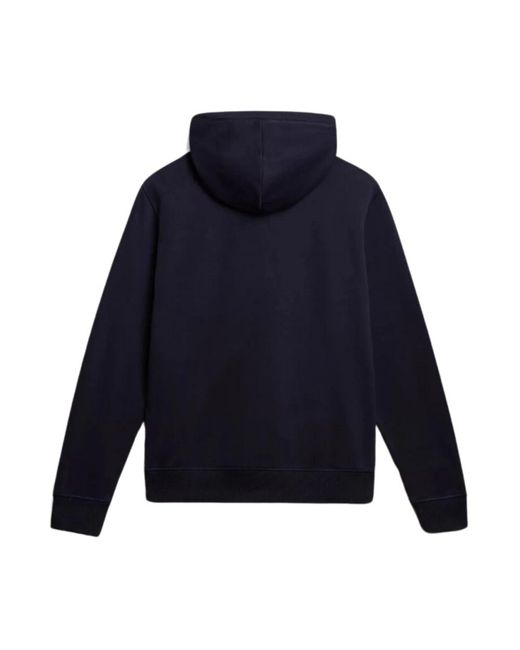 Napapijri Hoodies & Sweatvesten ,Blauw ,Katoen Blauwe Katoenen Hoodie Met Volledige Rits in het Blue voor heren