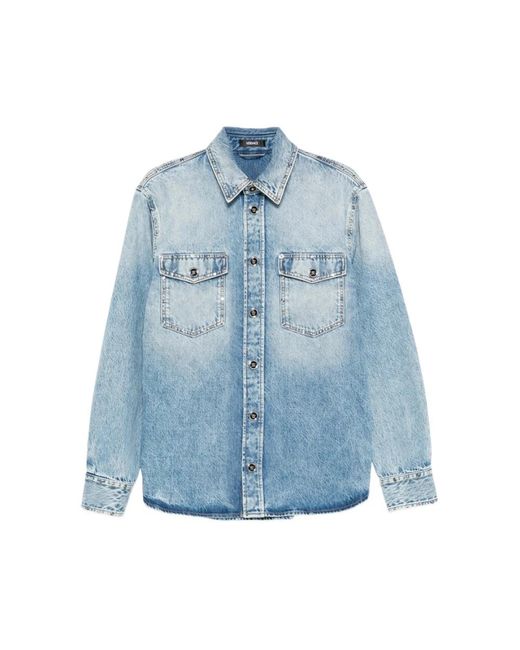 Versace Blue Denim Shirts for men