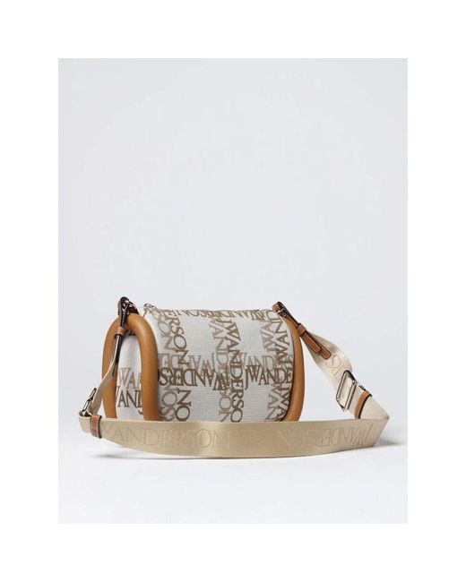 J.W. Anderson White Canvas Leder Schultertasche