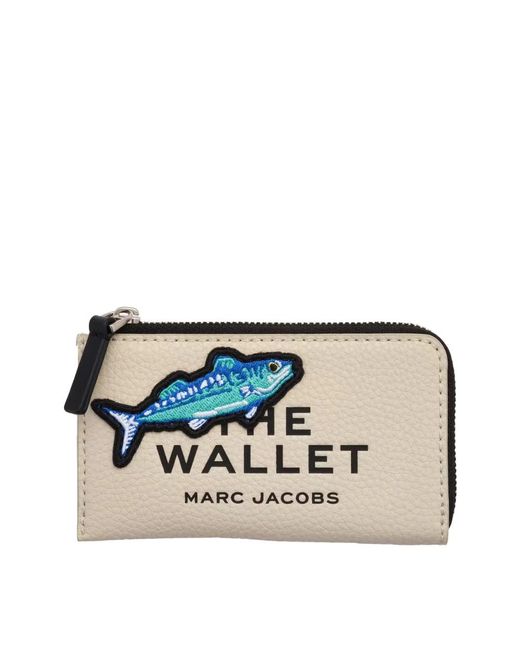 Marc Jacobs Accessoires ,Wit ,Wol The Camp Patchwork Top Zip Multi Wallet in het Blue